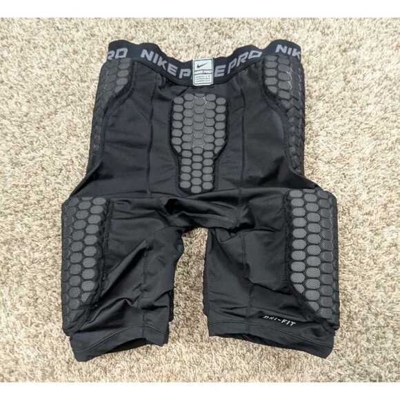 Nike Pro Padded Compression Shorts Tights Football Mens Large Black Padding - Picture 2 of 4